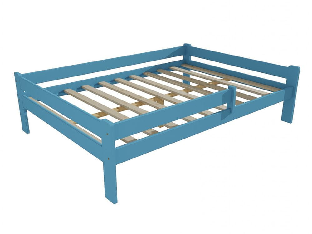 eoshop Detská posteľ DP 012 XL so zábranou (Rozmer: 120 x 200 cm, Farba dreva: farba modrá)
